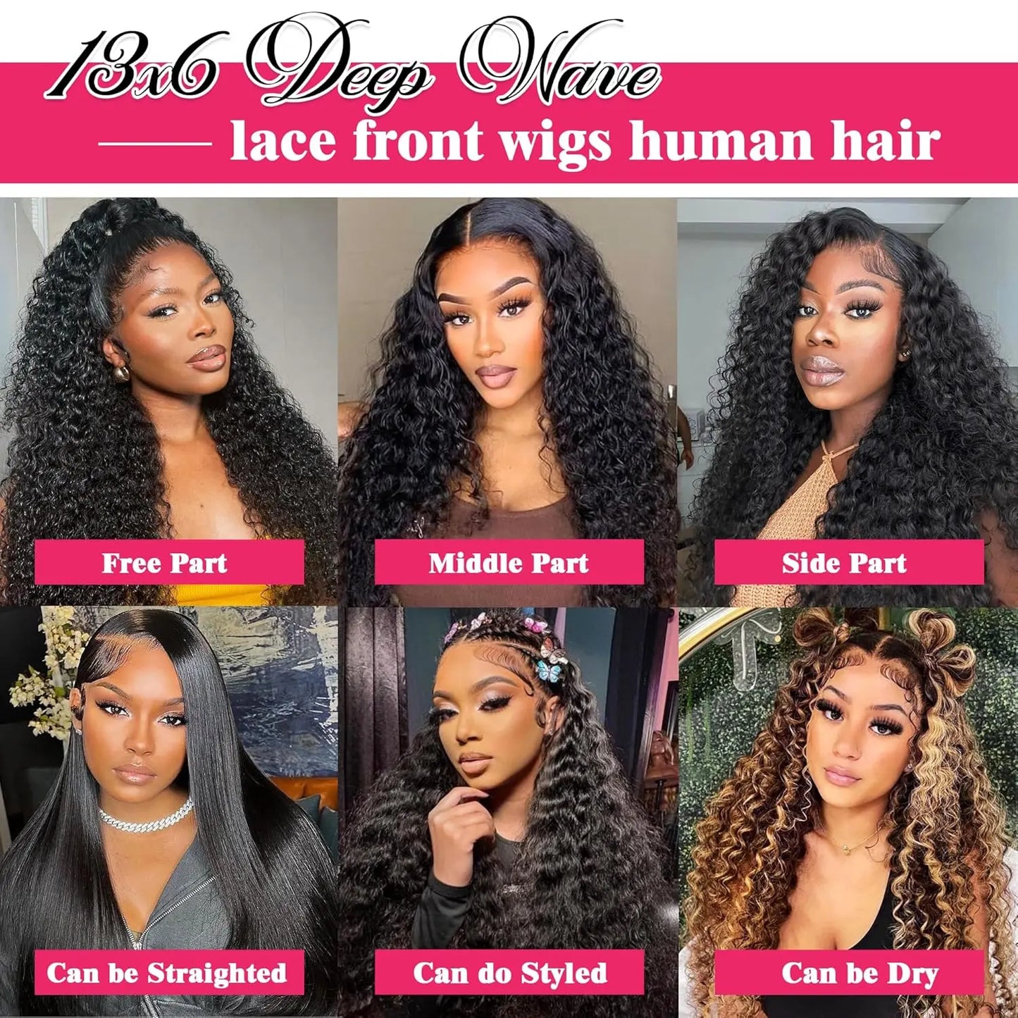 [30 Inch $75.9] Imani 36 Inch 13X6 Deep Wave Lace Frontal Human Hair Wigs Pre Plucked 200% Density Deep Curly Wig for Women Daily Use Affordable Wig #Summervibes