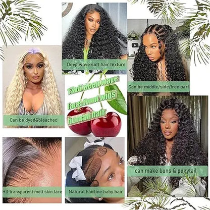 [30 Inch $75.9] Imani 36 Inch 13X6 Deep Wave Lace Frontal Human Hair Wigs Pre Plucked 200% Density Deep Curly Wig for Women Daily Use Affordable Wig #Summervibes